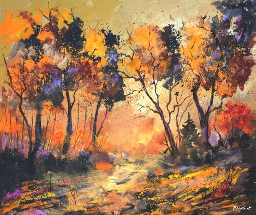 The rich colours of autumn 7626 by Pol Ledent, Painting for Sale on Select