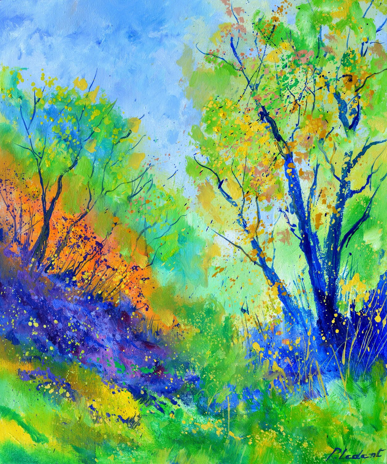 Magic place in the wood Pol Ledent Original painting for sale