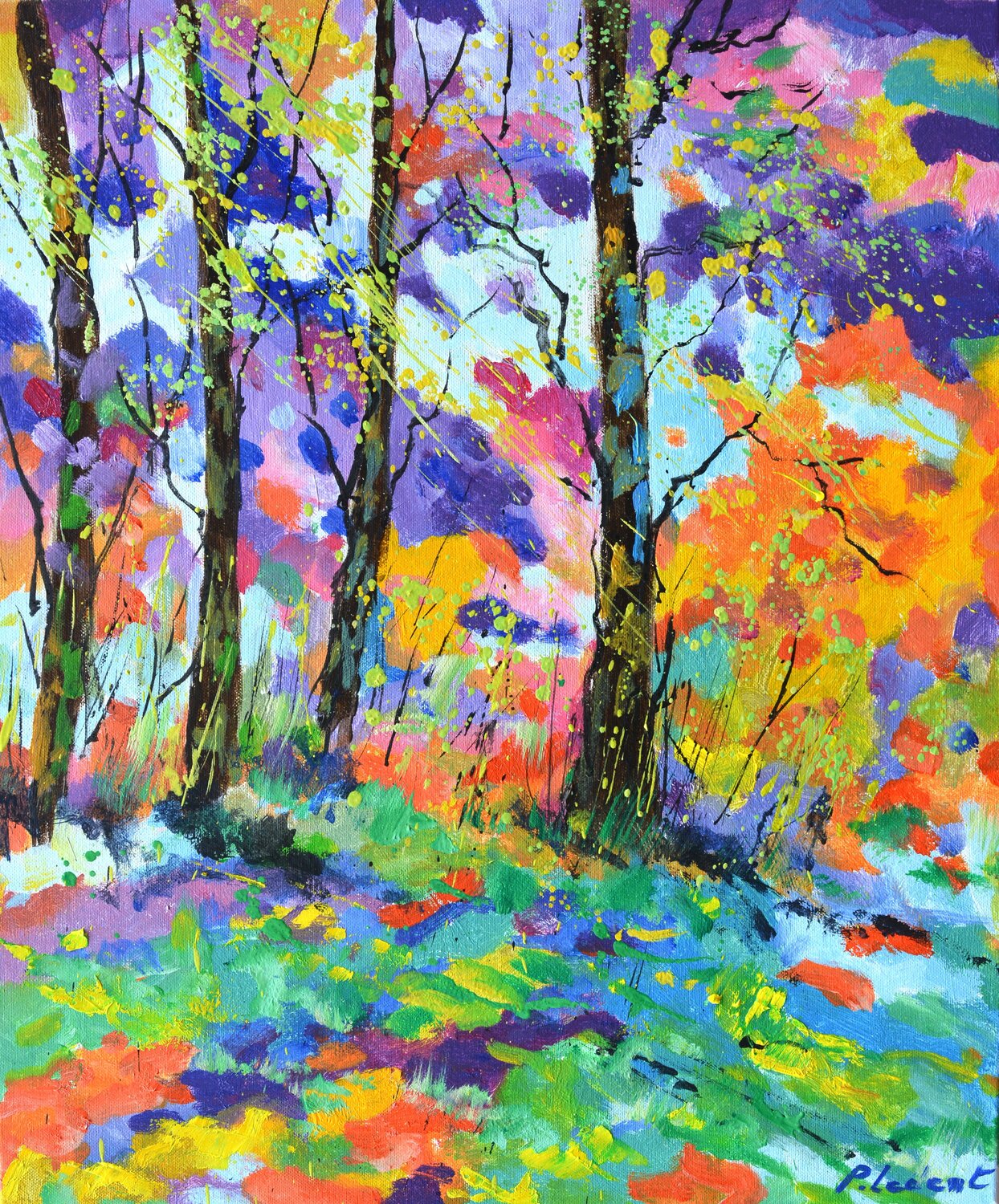 Colourful autumn Pol Ledent Original painting for sale