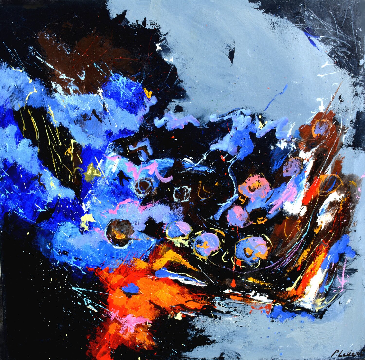 Dancing planets Pol Ledent Original painting for sale