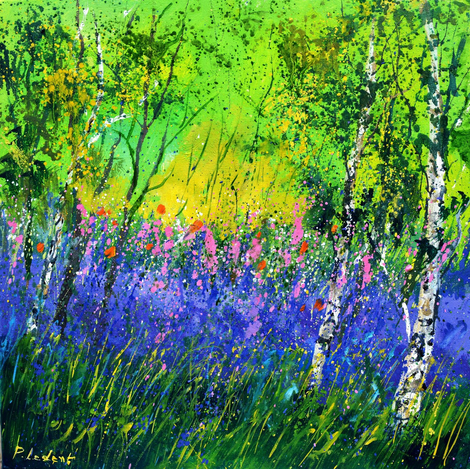 Foxgloves in a clearance Pol Ledent Original painting for sale
