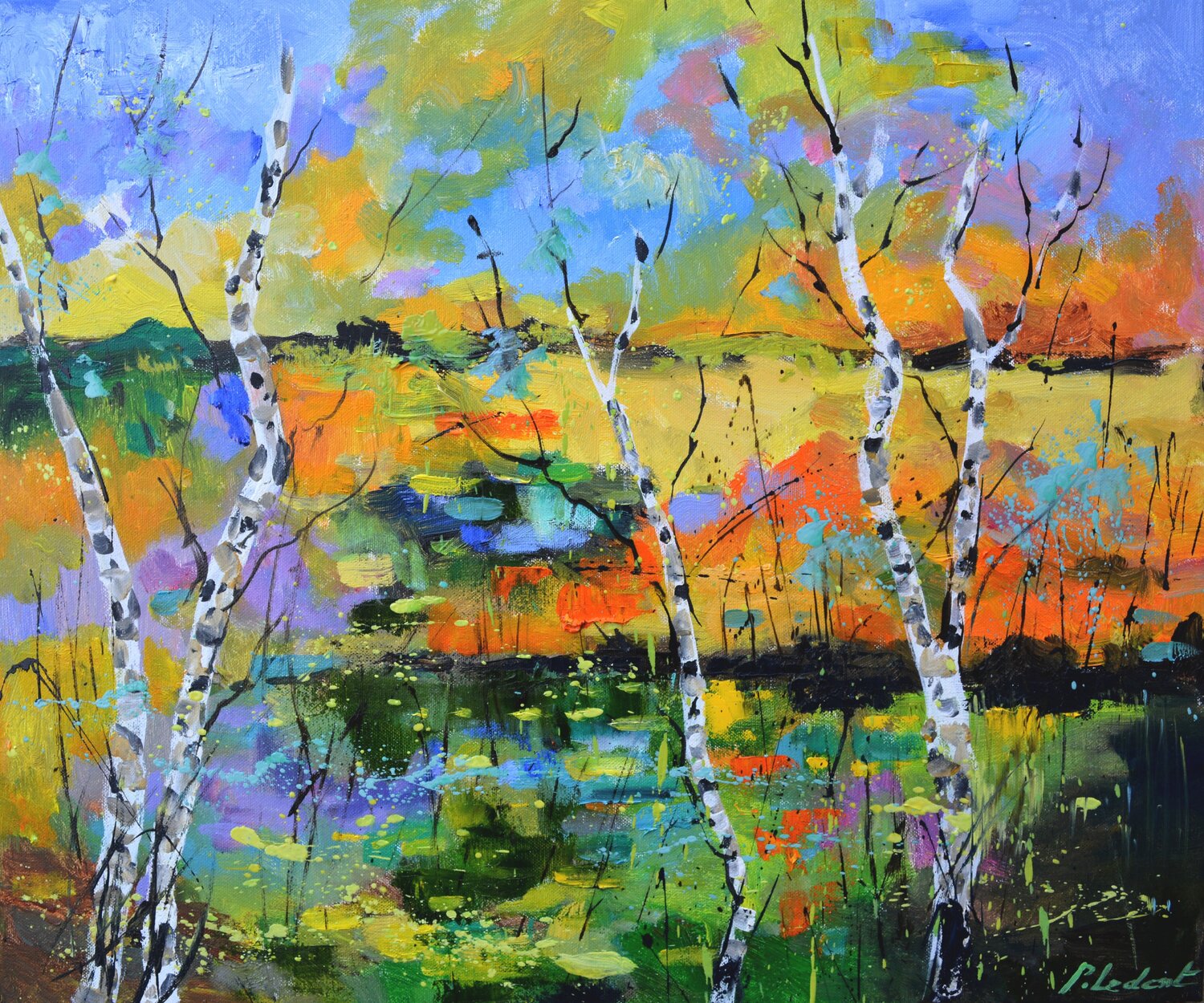 The happy colours of nature Pol Ledent Original painting for sale