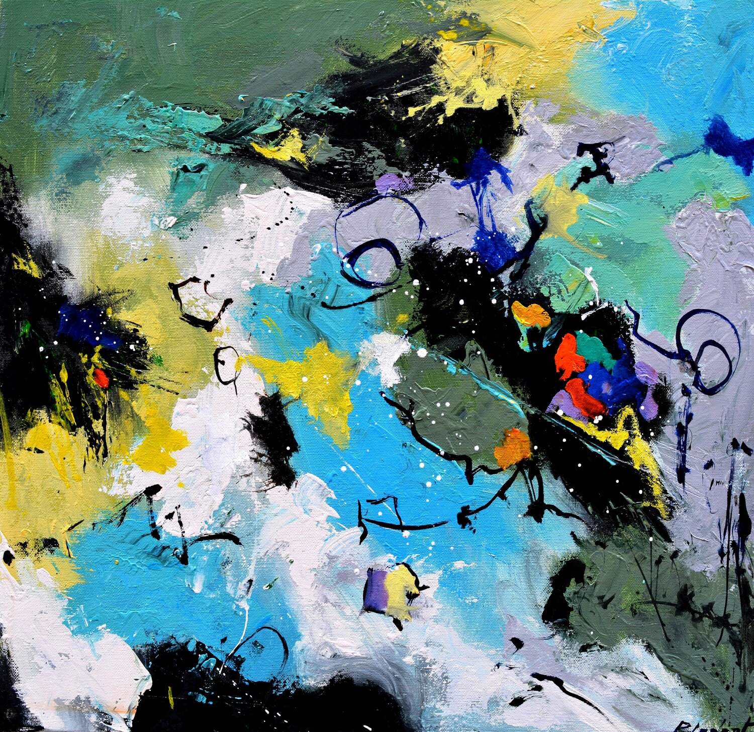 Garden mapping Pol Ledent Original painting for sale