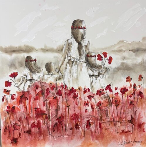 Entre Amapolas by Claudia Lucini, Painting for Sale on Select