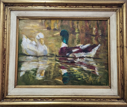 Romance de Patos by Claudia Lucini, Painting for Sale on Select