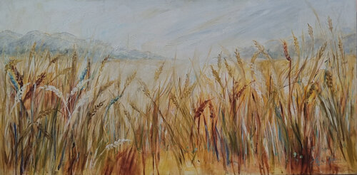 El Sonido del Trigo by Claudia Lucini, Painting for Sale on Select