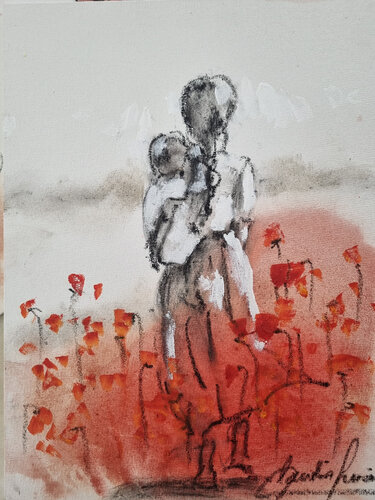 Amapolas by Claudia Lucini, Painting for Sale on Select