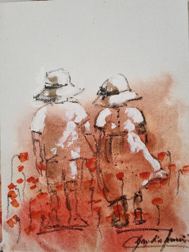 Amapolas by Claudia Lucini, Painting for Sale on Select