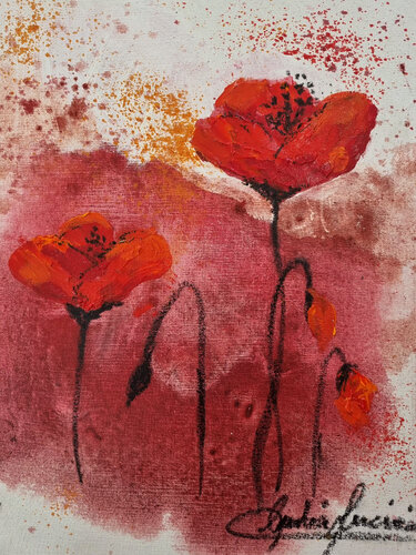 Amapolas by Claudia Lucini, Painting for Sale on Select