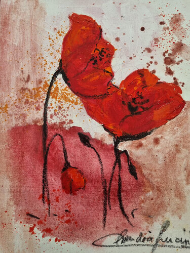 Amapolas by Claudia Lucini, Painting for Sale on Select