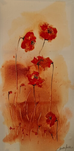 Por Siempre Amapolas by Claudia Lucini, Painting for Sale on Select