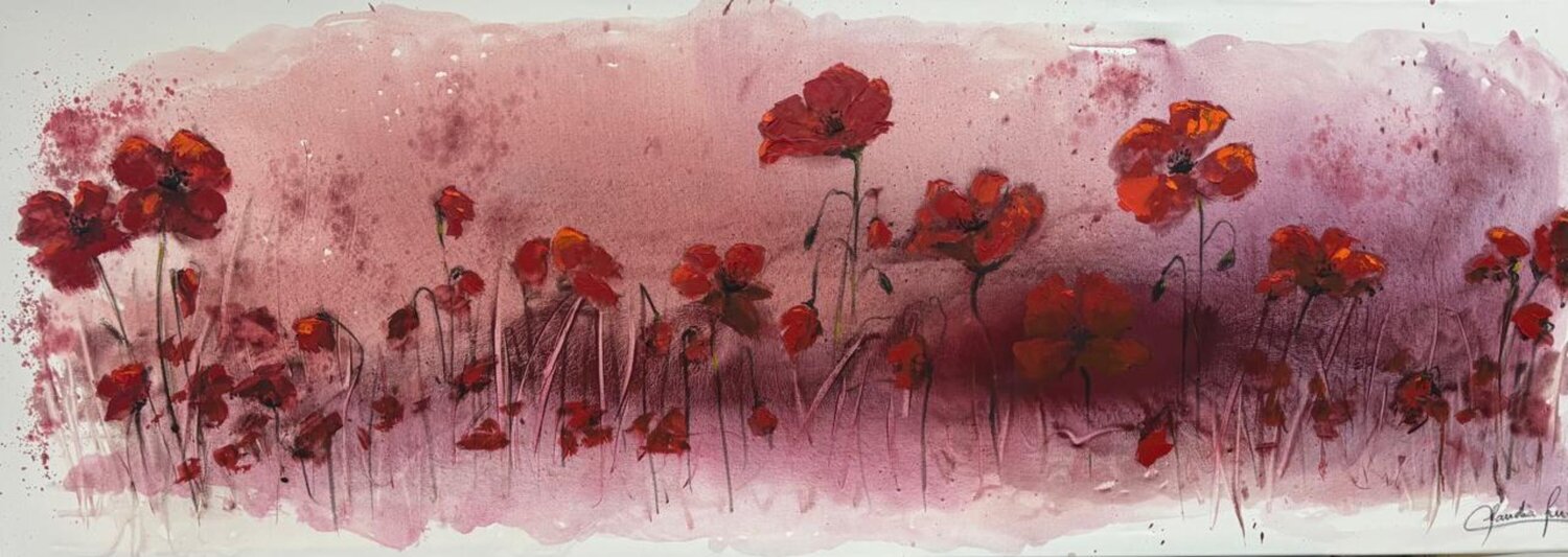 Amapolas Dramáticas Claudia Lucini Original painting for sale