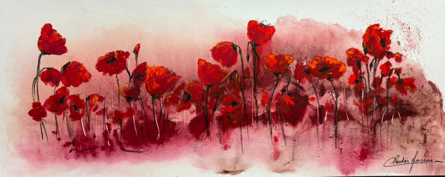 Amapolas de Fuego Claudia Lucini Original painting for sale