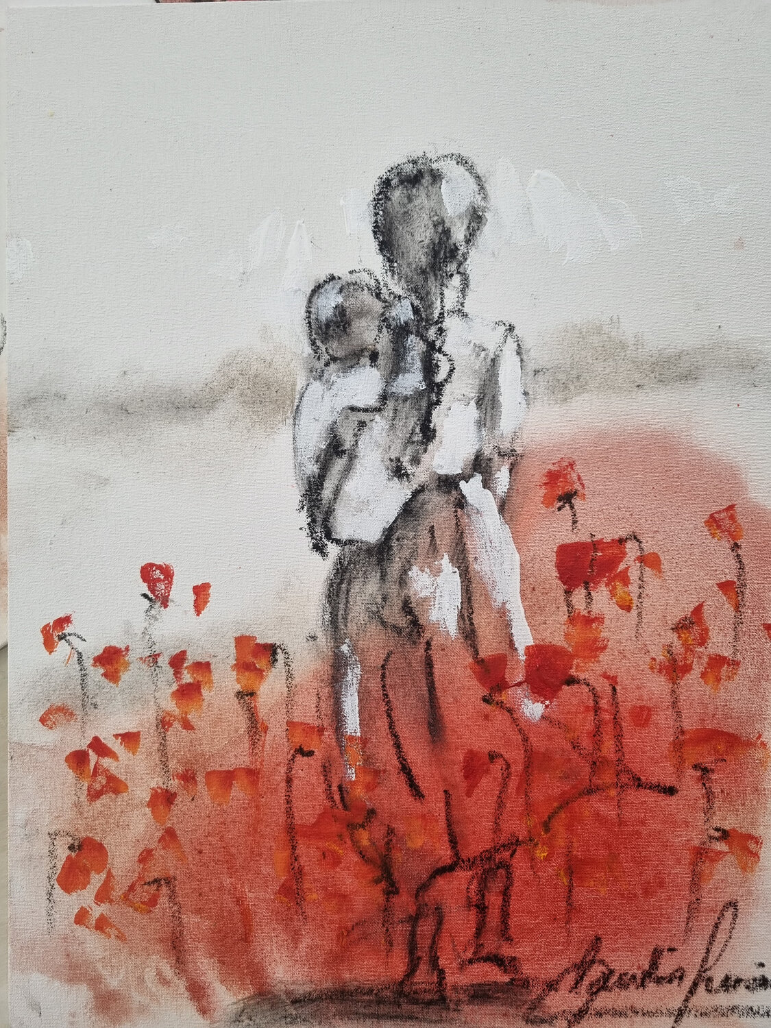 Amapolas Claudia Lucini Original painting for sale