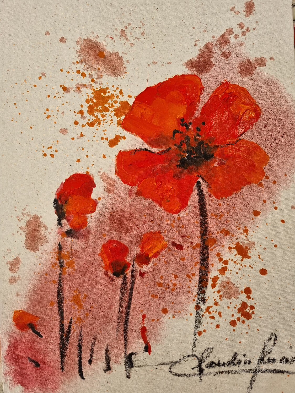 Amapolas Claudia Lucini Original painting for sale