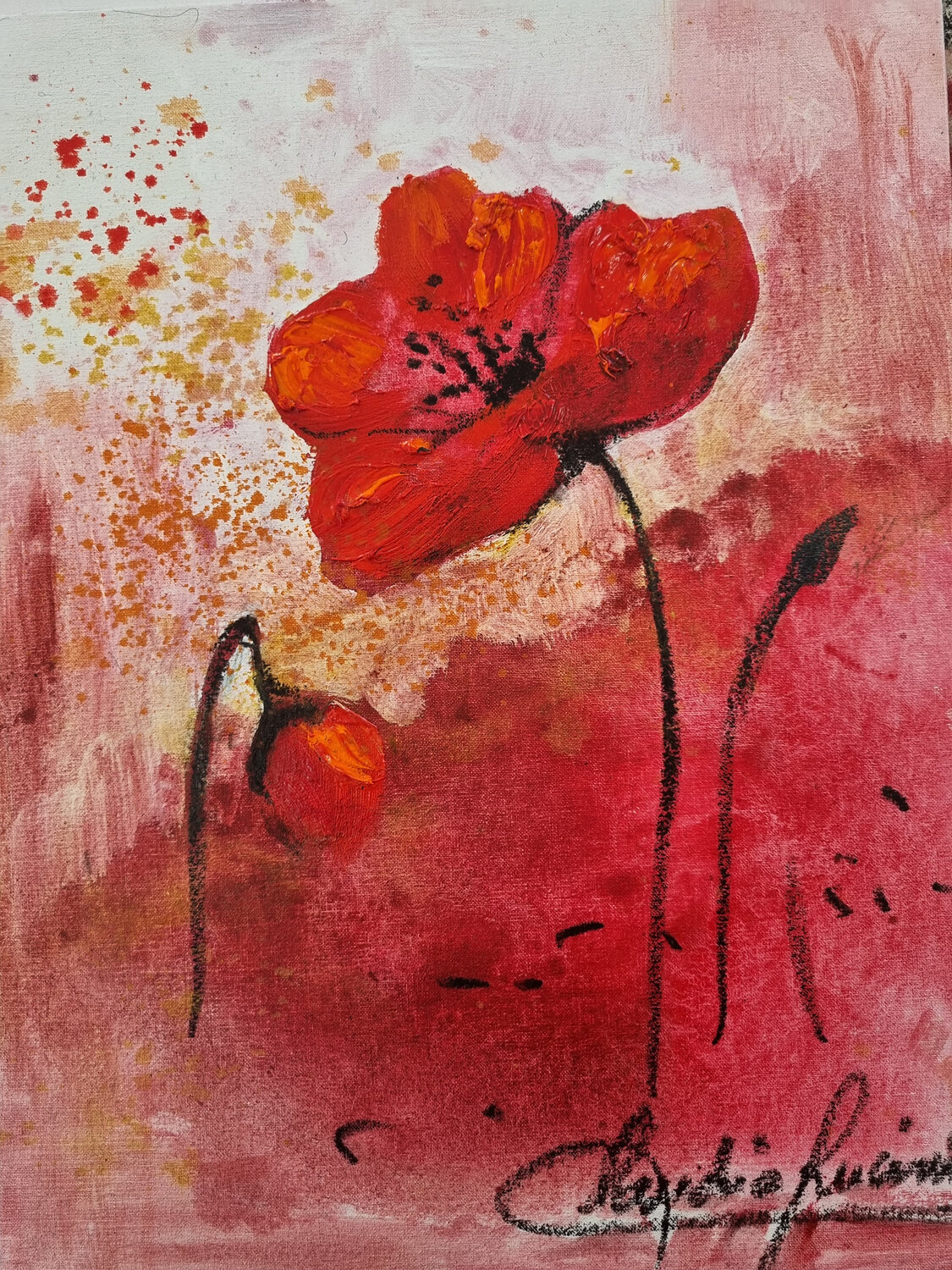 Amapolas Claudia Lucini Original painting for sale