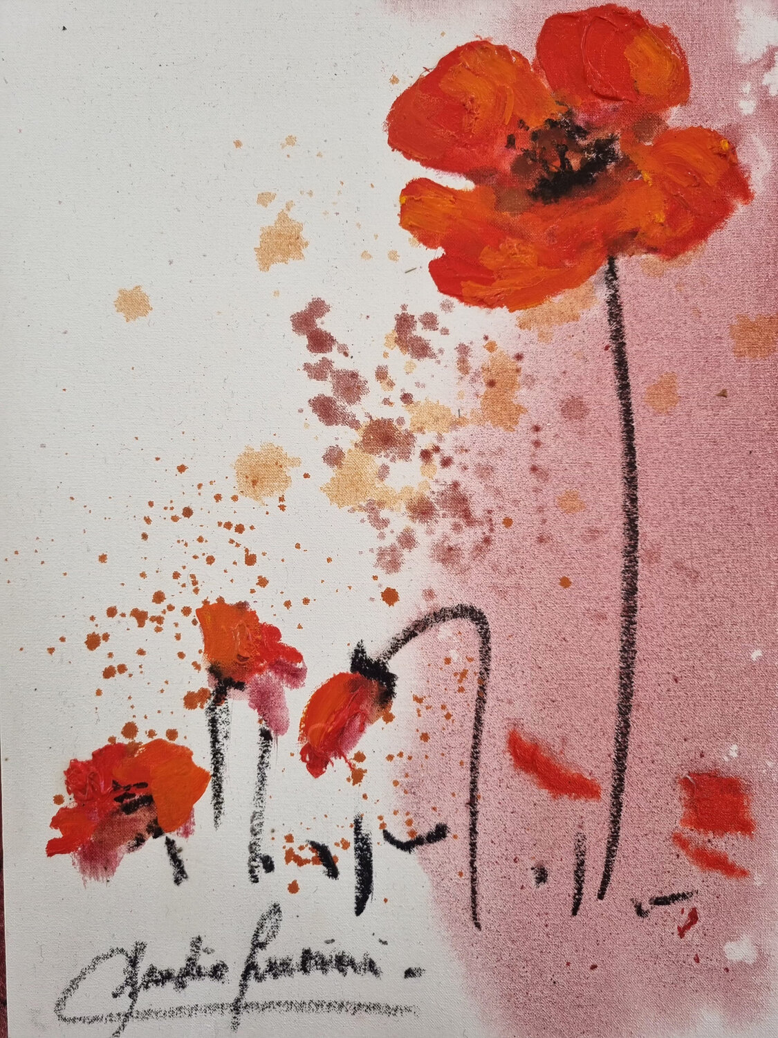 Amapolas Claudia Lucini Original painting for sale