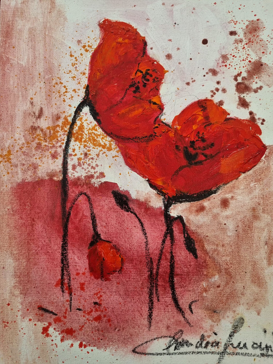 Amapolas Claudia Lucini Original painting for sale