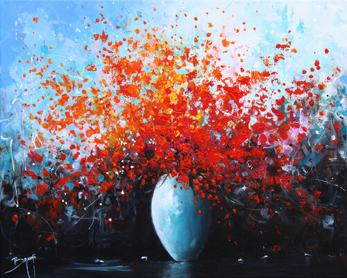 Bouquet rouge éclat by Eric Bruni, Painting for Sale on Select