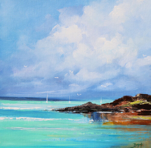 La baie turquoise by Eric Bruni, Painting for Sale on Select