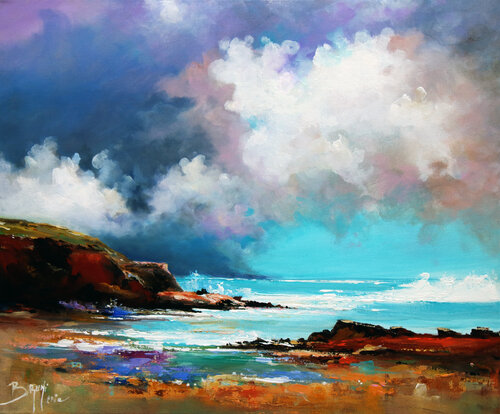 Tempête Céleste sur le Rivage Turquoise by Eric Bruni, Painting for Sale on Select