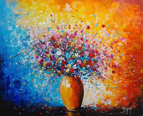 Bouquet : Éclat Printanier by Eric Bruni, Painting for Sale on Select