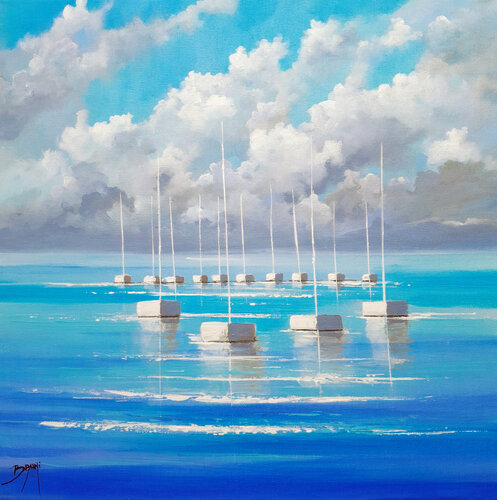 Halte marine by Eric Bruni, Painting for Sale on Select