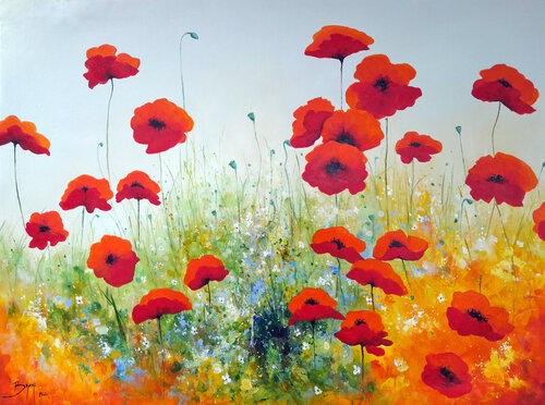 Ode aux coquelicots by Eric Bruni, Painting for Sale on Select