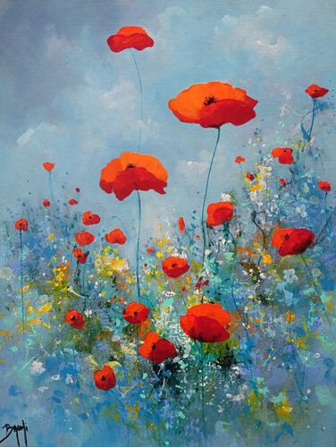 Tendres coquelicots by Eric Bruni, Painting for Sale on Select