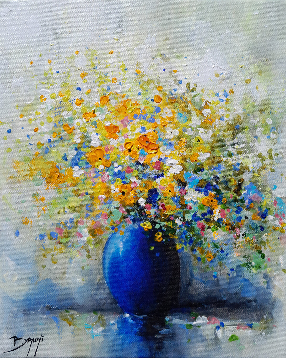 Sérénade florale Eric Bruni Original painting for sale
