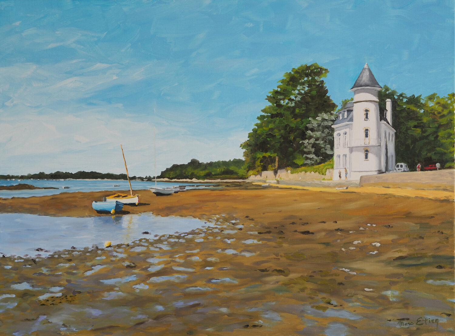 Arradon, la tour Vincent Marc Etien Original painting for sale