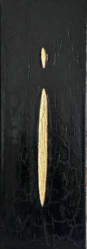 Golden slit 1 by STEFANIA GAGLIARDI, Painting for Sale on Select