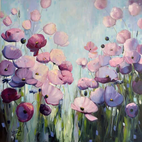 Poppies Land 14 by Sandra Gebhardt-Höpfner, Painting for Sale on Select