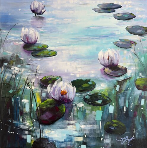 Lilies Dance 4 by Sandra Gebhardt-Höpfner, Painting for Sale on Select
