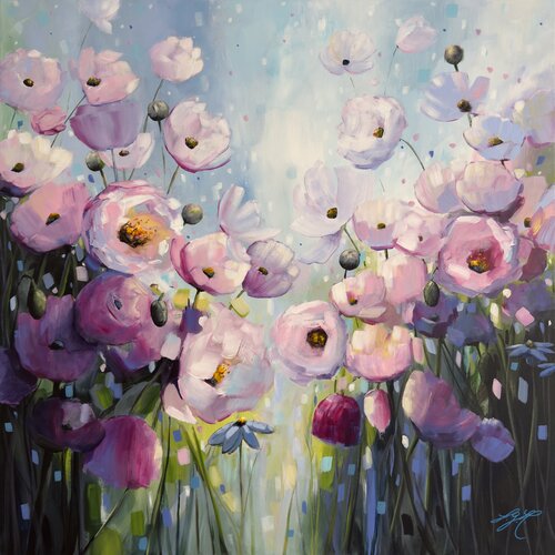 Poppies Land 15 by Sandra Gebhardt-Höpfner, Painting for Sale on Select