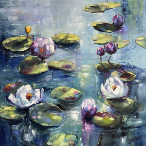 Lilies Dance 2 by Sandra Gebhardt-Höpfner, Painting for Sale on Select
