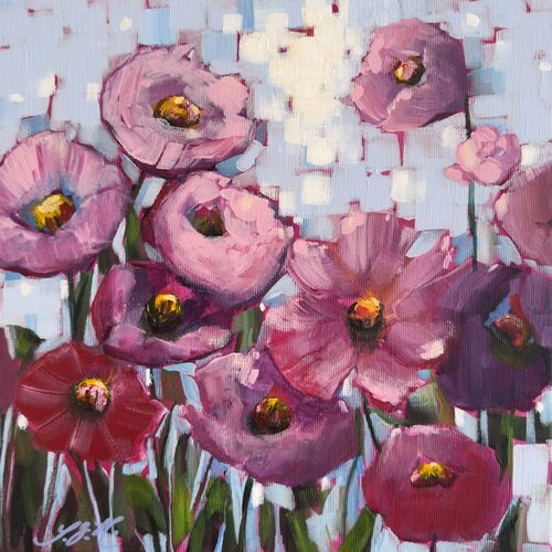 Poppies All Over 2 von Sandra Gebhardt-Höpfner, Malerei kaufen auf Select