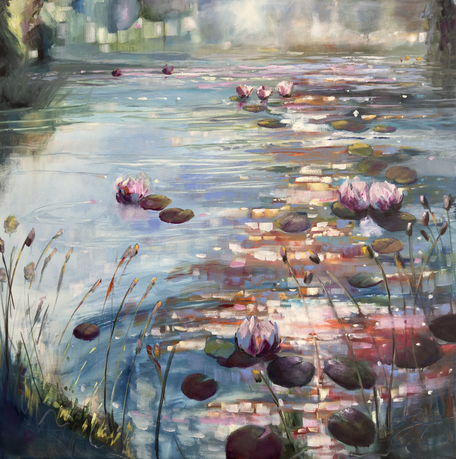 Lilies Dance 3 Sandra Gebhardt-Höpfner Original painting for sale