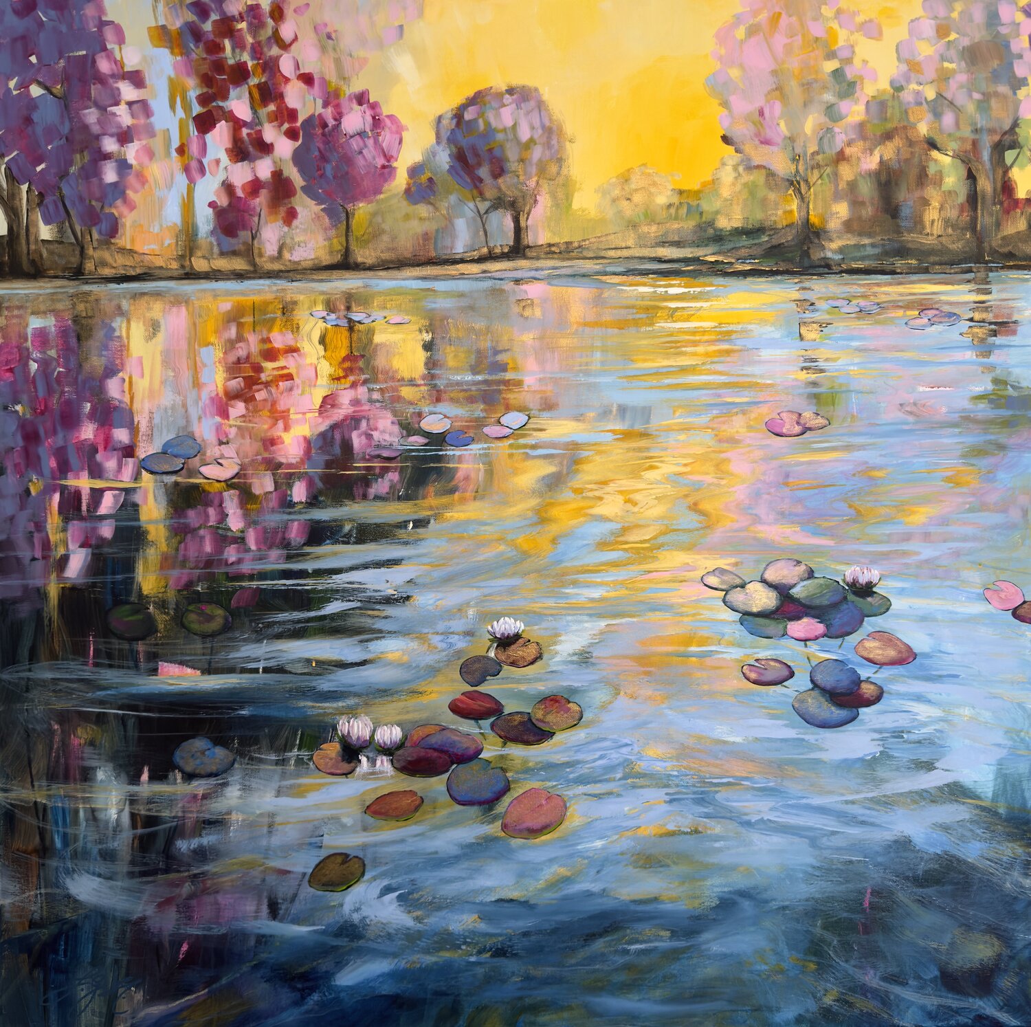 My Love For Water Lilies 8 Sandra Gebhardt-Höpfner Original painting for sale