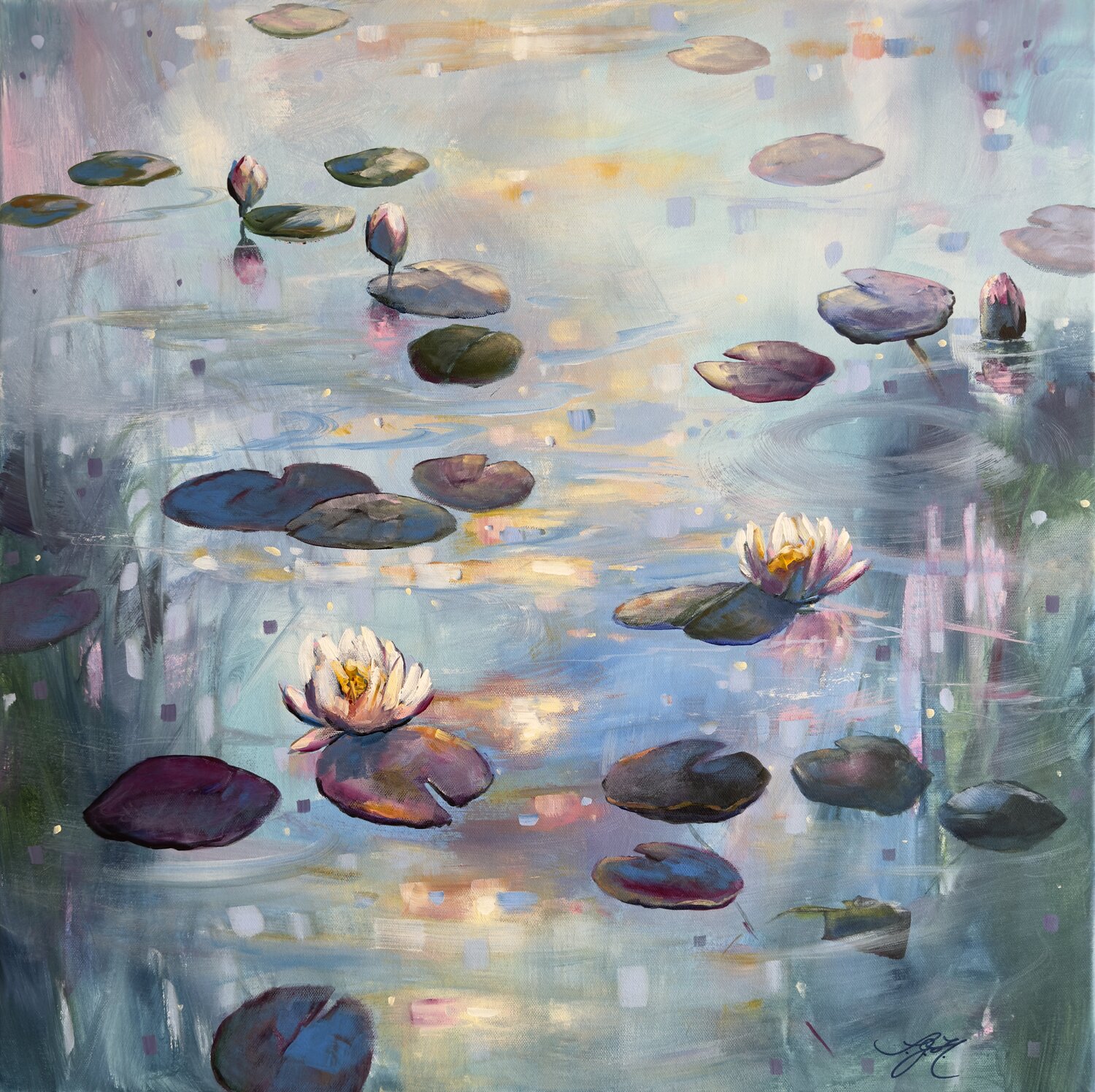 Lilies Dance 5 Sandra Gebhardt-Höpfner Original painting for sale