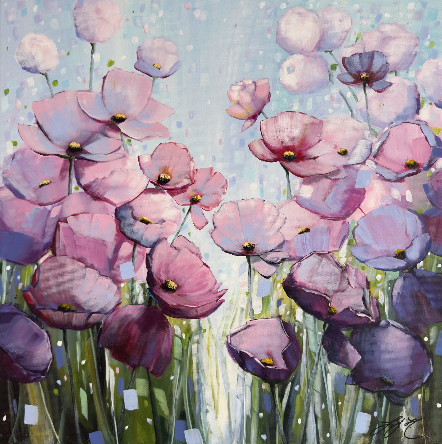 Poppies Land 16 Sandra Gebhardt-Höpfner Original painting for sale