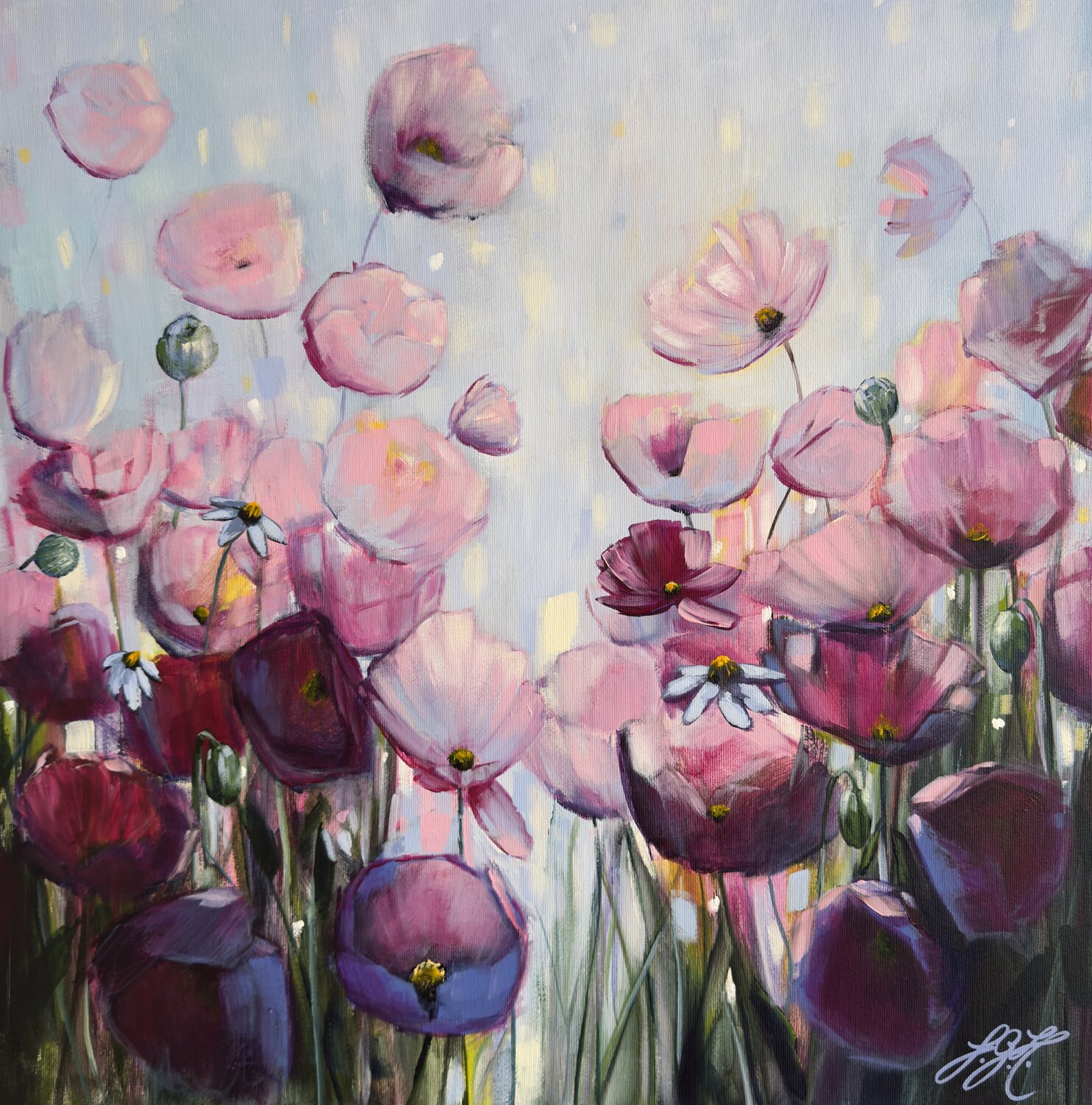 Poppy Love 1 Sandra Gebhardt-Höpfner Original painting for sale