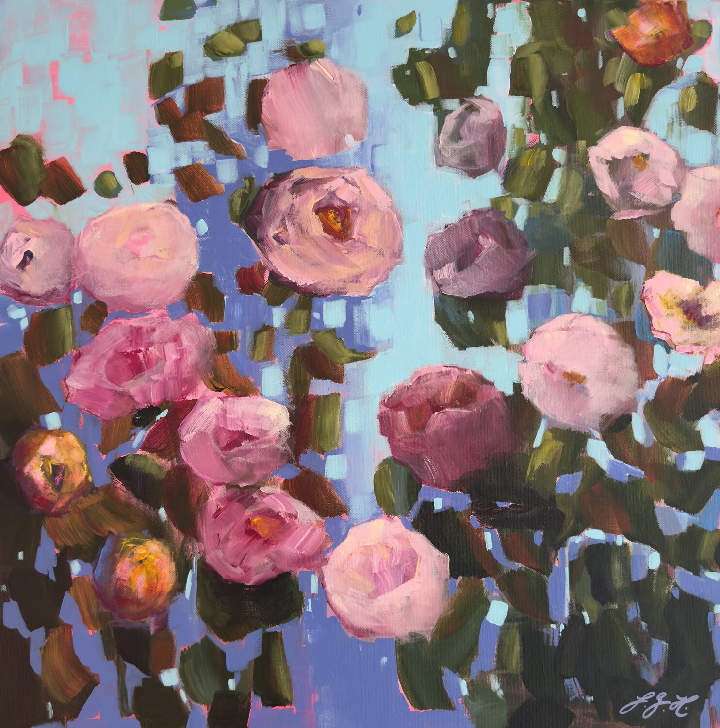 Roses All Over 2 Sandra Gebhardt-Höpfner Original painting for sale