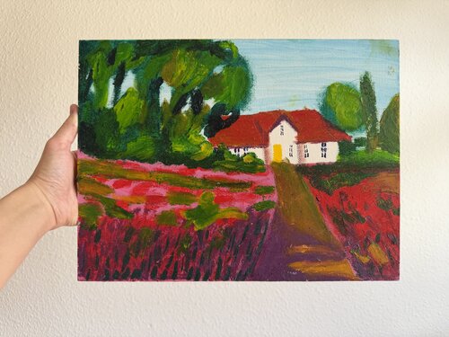 English village von Petro & Arkadii Martyniuk, Malerei kaufen auf Select