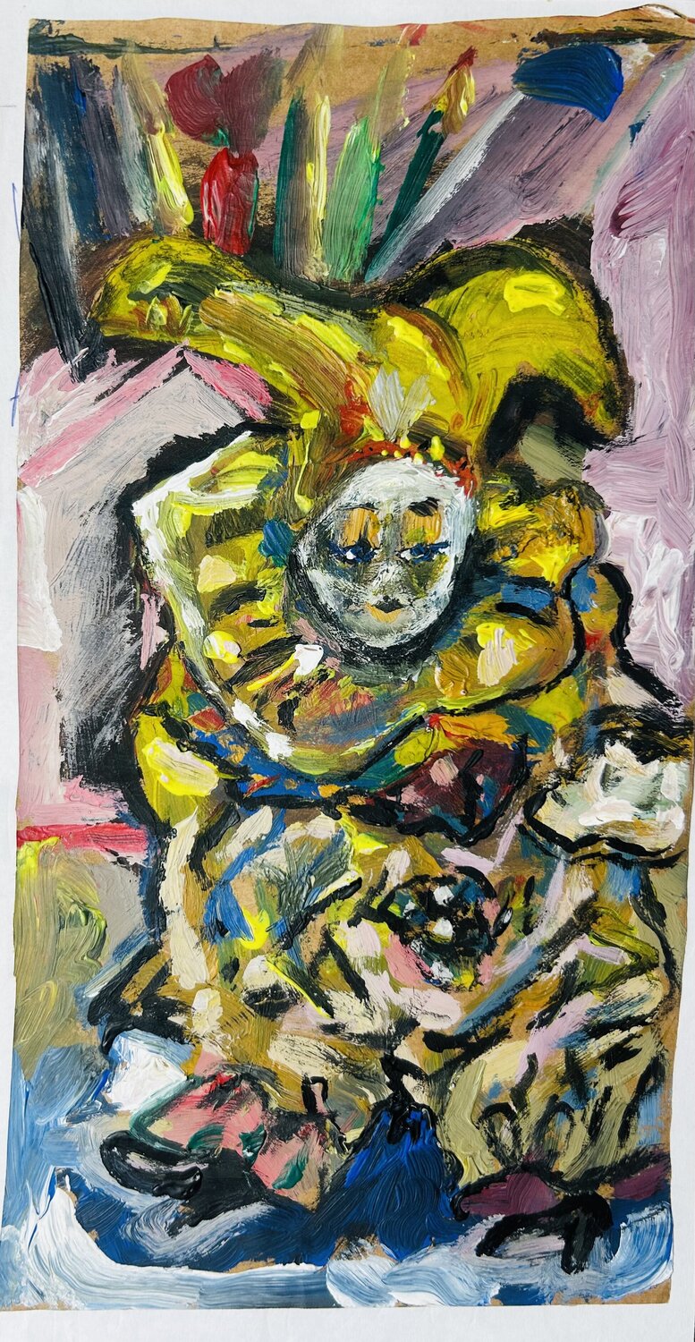 Портрет Венецианской куклы клоуна Brüder Peter & Arkadi Martyniuk Original painting for sale