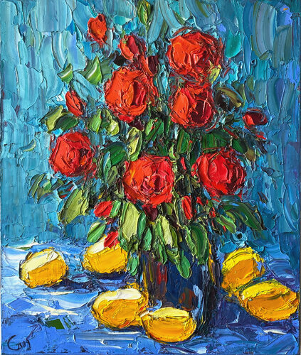 Still Life With Lemons by Dmitry Syrov, Painting for Sale on Select
