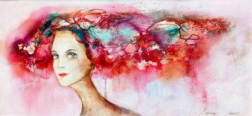 Rose Carmine II by Sniege, Painting for Sale on Select