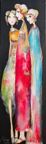 Madame  Santa, Vanessa et Carla by Sniege, Painting for Sale on Select