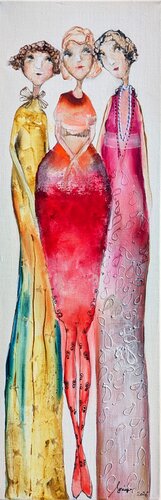 Mesdames Maeva, Stella et Joy by Sniege, Painting for Sale on Select