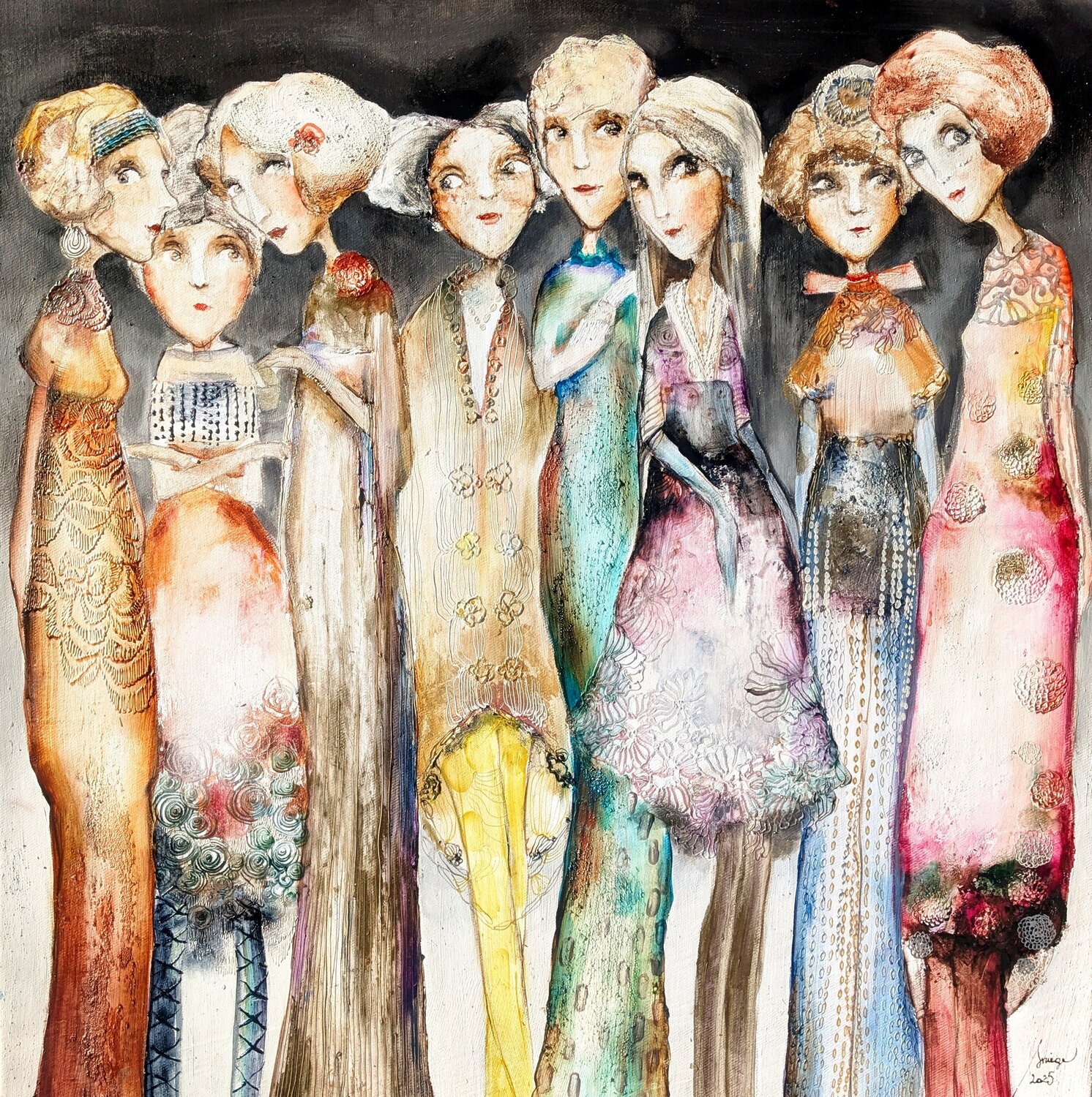 Glamorous evening Sniege Original painting for sale